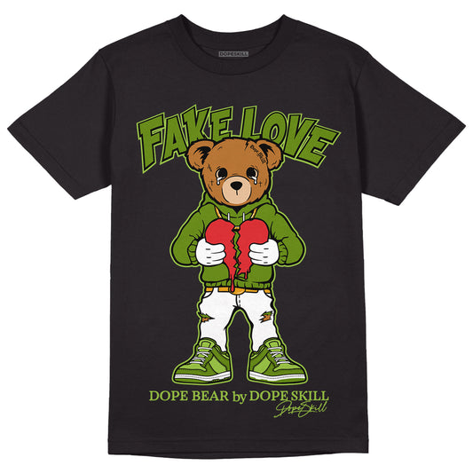 Dunk Low 'Chlorophyll' DopeSkill T-Shirt Fake Love Graphic - Black 
