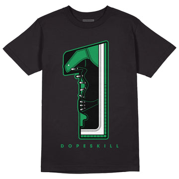 Jordan 1 Low Lucky Green DopeSkill T-Shirt No.1 Graphic Streetwear - Black