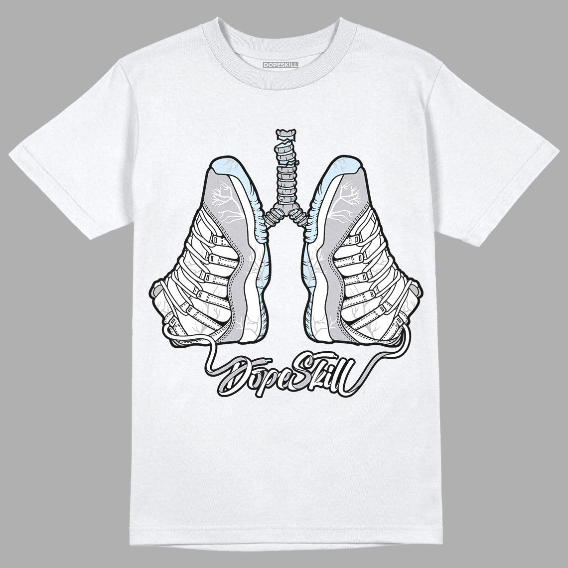 Jordan 11 Retro Low Cement Grey DopeSkill T-Shirt Breathe Graphic Streetwear - White