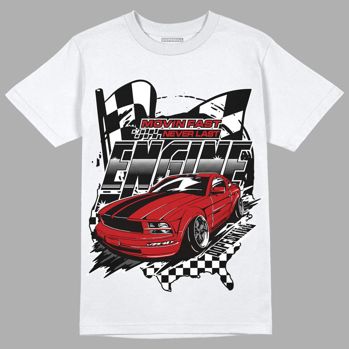 Playoffs 13s DopeSkill T-Shirt ENGINE Tshirt Graphic - White