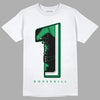 Jordan 1 Low Lucky Green DopeSkill T-Shirt No.1 Graphic Streetwear - White