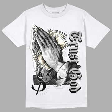 Jordan 4 Retro SE Craft Photon Dust DopeSkill T-Shirt Trust God Graphic Streetwear   - White 