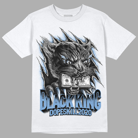 Jordan 5 Retro University Blue DopeSkill T-Shirt Black King Graphic Streetwear - White