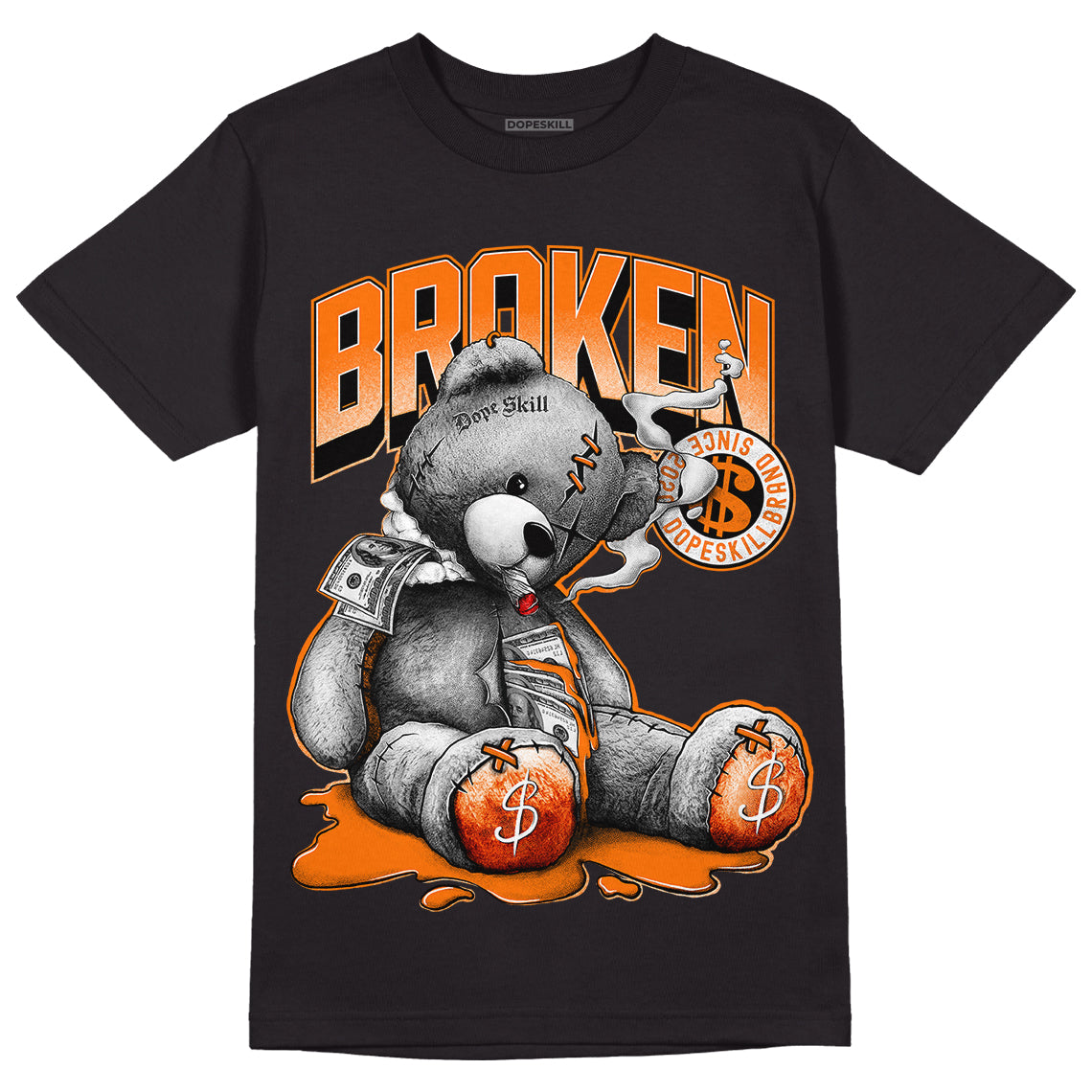 Wmns Dunk Low 'Magma Orange DopeSkill T-Shirt Sick Bear Graphic Streetwear - Black