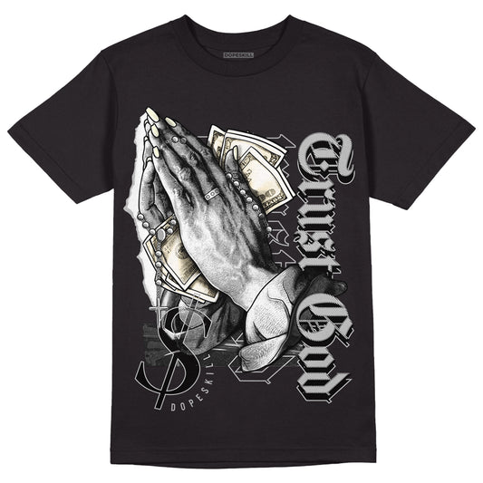 Jordan 4 Retro SE Craft Photon Dust DopeSkill T-Shirt Trust God Graphic Streetwear   - Black