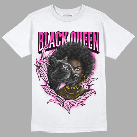 Triple Pink Dunk Low DopeSkill T-Shirt New Black Queen Graphic - White