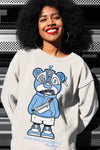 AJ 6 University Blue DopeSkill Sweatshirt Sneaker Bear Graphic