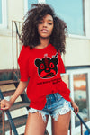 AJ 4 Red Thunder DopeSkill Red T-shirt Sneaker Bear Head Graphic