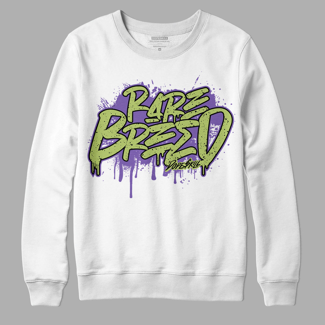 Canyon Purple 4s DopeSkill Sweatshirt Rare Breed Graphic - White 