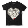 Jordan 4 Sail Canvas DopeSkill T-Shirt Heart Jordan 1 Graphic - Black