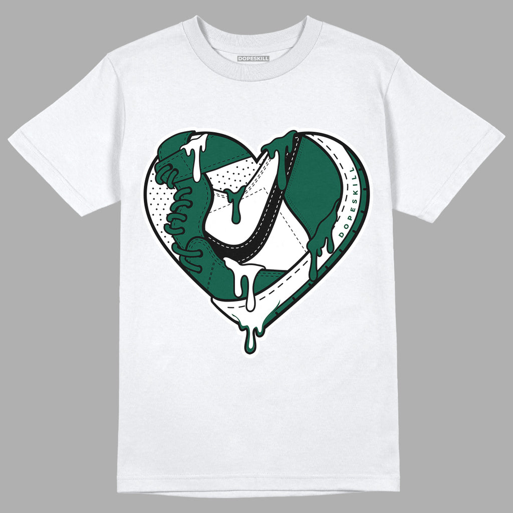 Lottery Pack Malachite Green Dunk Low DopeSkill T-Shirt Heart Jordan Graphic - White