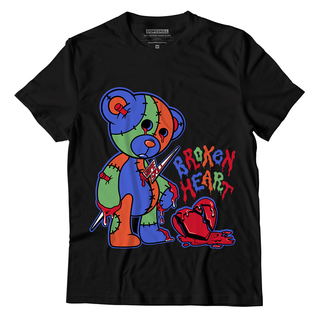 Jordan 5 Low “Doernbecher” DopeSkill T-Shirt Broken Heart Graphic - Black 