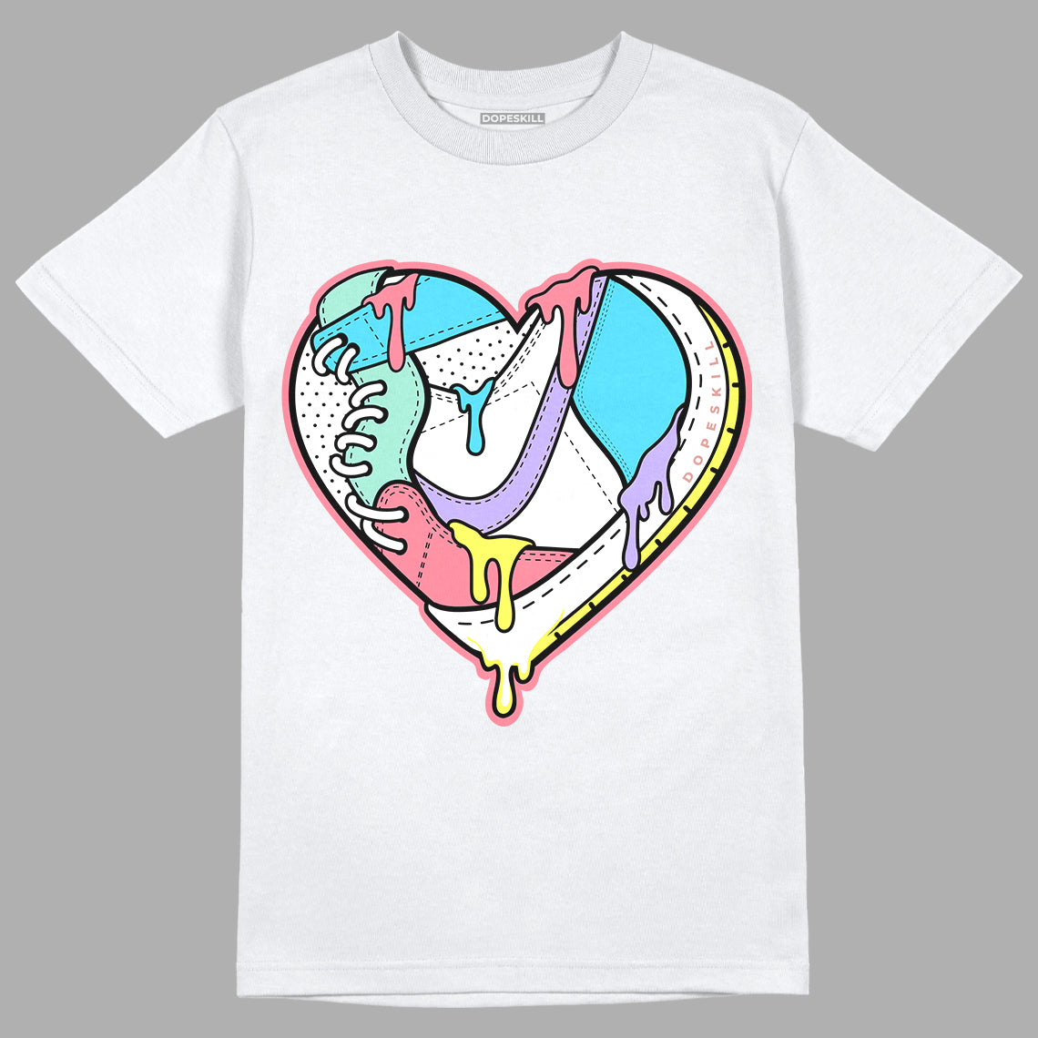 Candy Easter Dunk Low DopeSkill T-Shirt Heart Jordan Graphic - White 