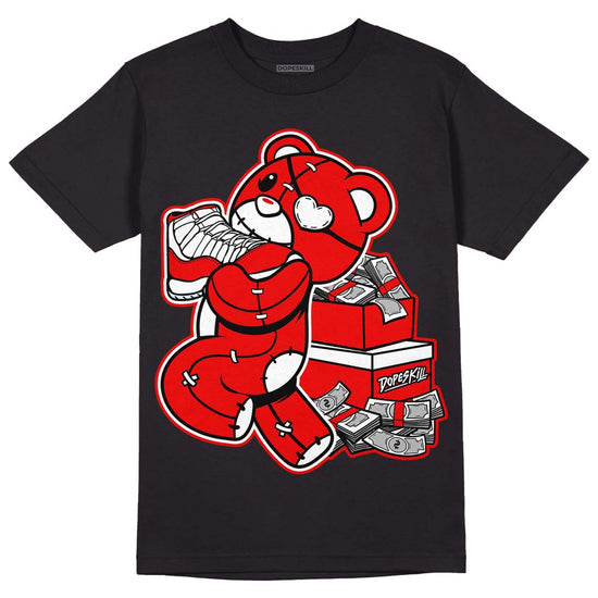 Cherry 11s DopeSkill T-Shirt Bear Steals Sneaker Graphic - Black