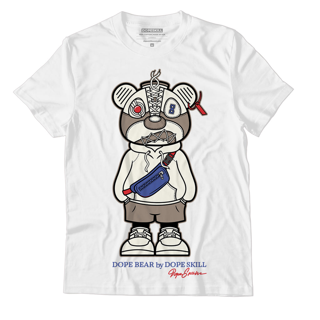 Jordan 4 Sail Canvas DopeSkill T-Shirt Sneaker Bear Graphic - White 