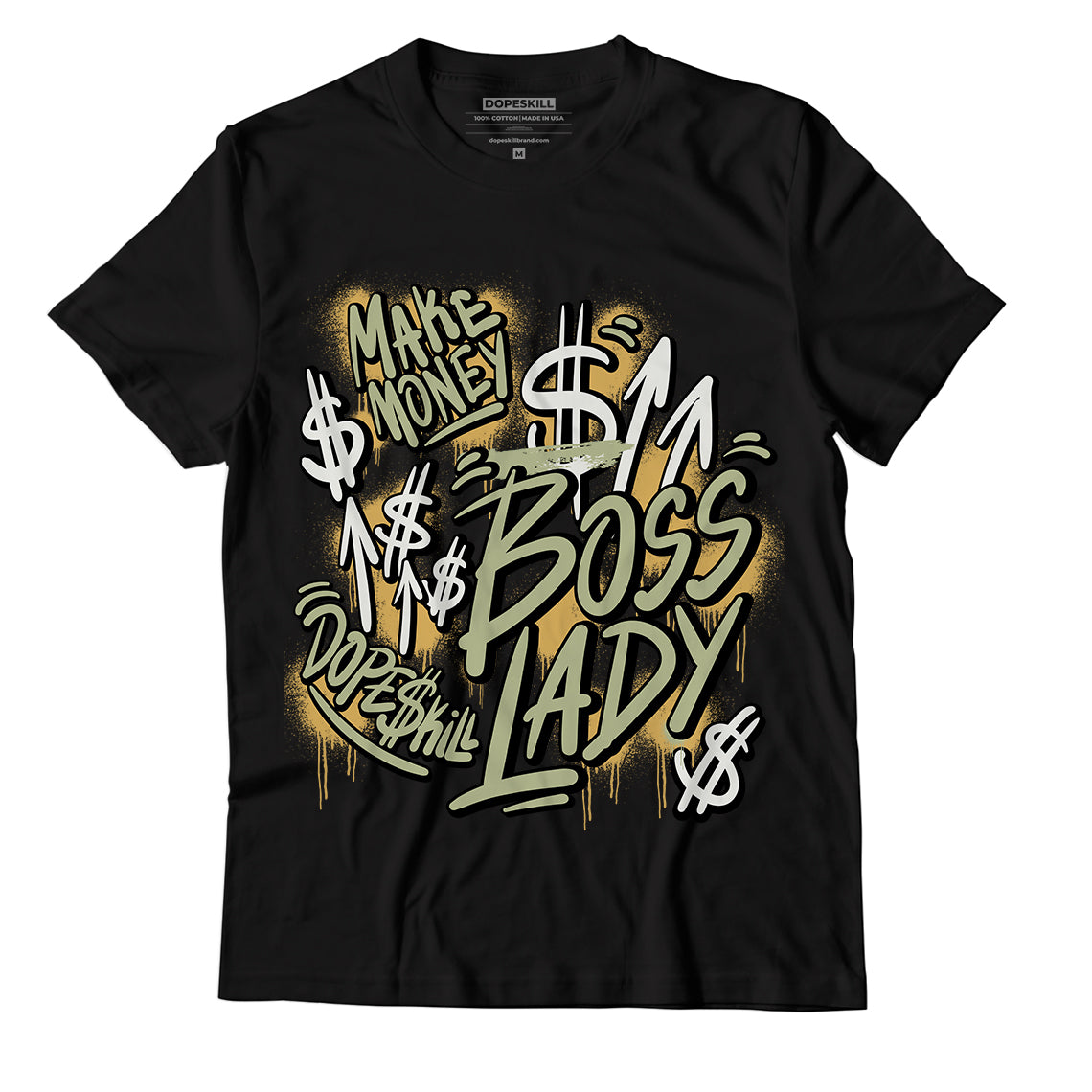 Jordan 5 Jade Horizon DopeSkill T-Shirt Boss Lady Graphic - Black 