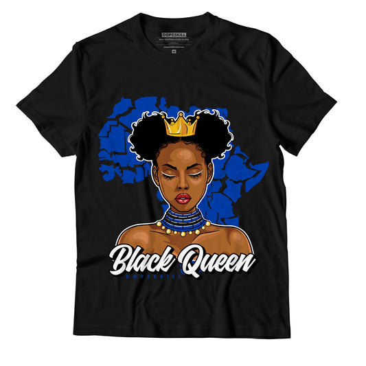 AJ 5 Racer Blue DopeSkill T-Shirt Black Queen Graphic