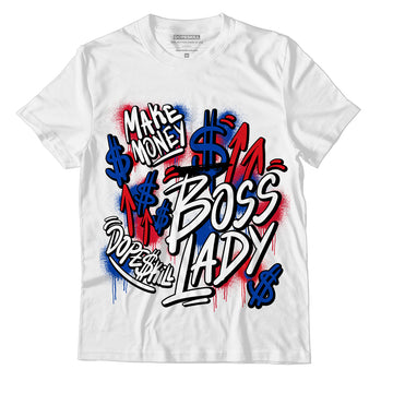 Question Mid Blue Toe DopeSkill T-Shirt Boss lady Graphic - White 