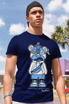 AJ 6 University Blue DopeSkill College Navy T-Shirt Sneaker Bear Graphic