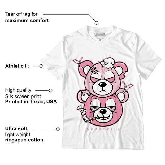 Question Mid Pink Toe DopeSkill T-Shirt New Double Bear Graphic