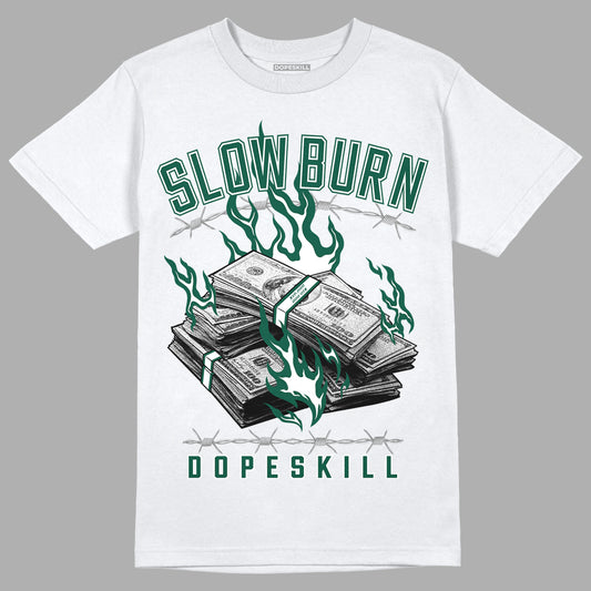 Lottery Pack Malachite Green Dunk Low DopeSkill T-Shirt Slow Burn Graphic - White