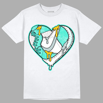 New Emerald 1s DopeSkill T-Shirt Heart Jordan 1 Graphic - White 