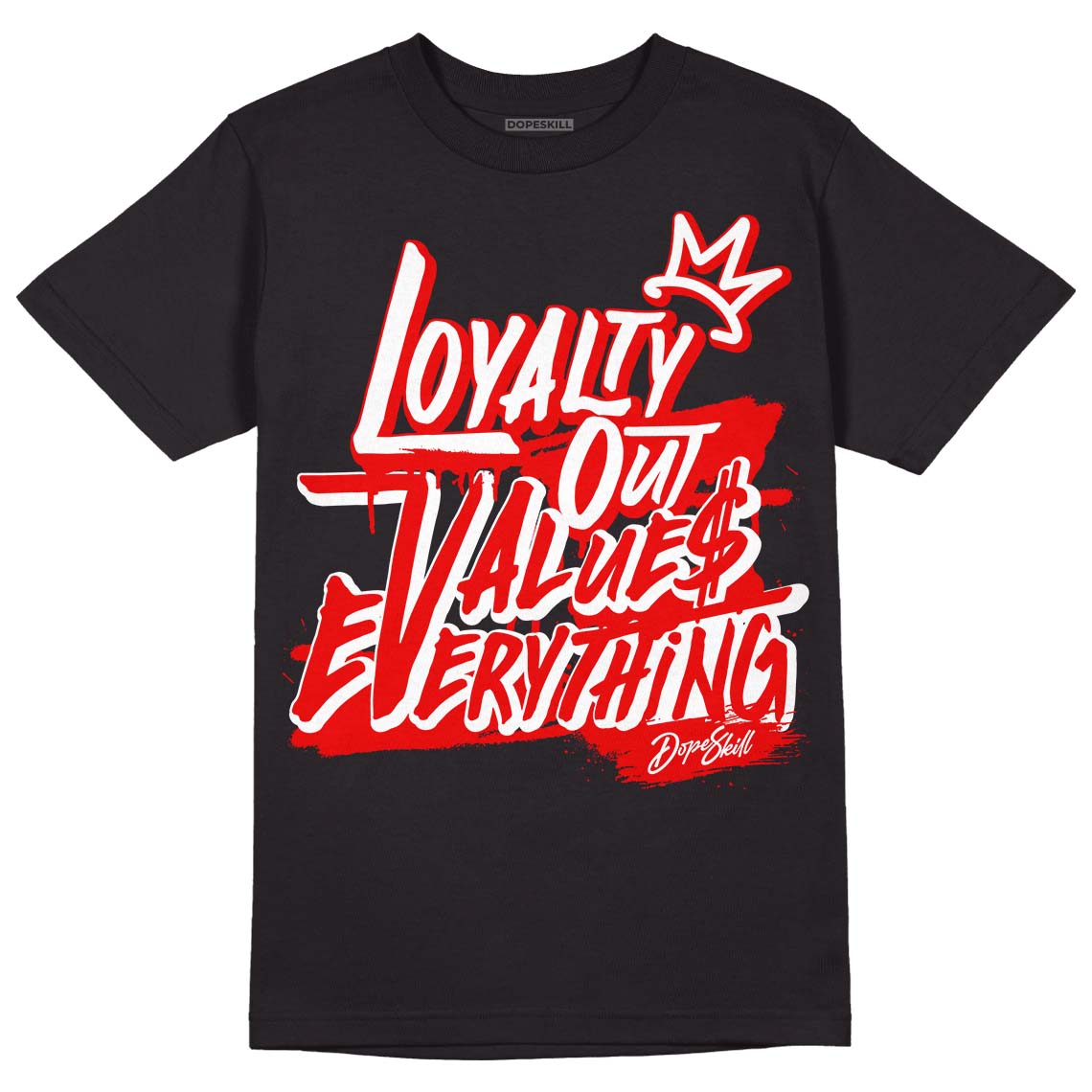 Cherry 11s DopeSkill T-Shirt LOVE Graphic - Black