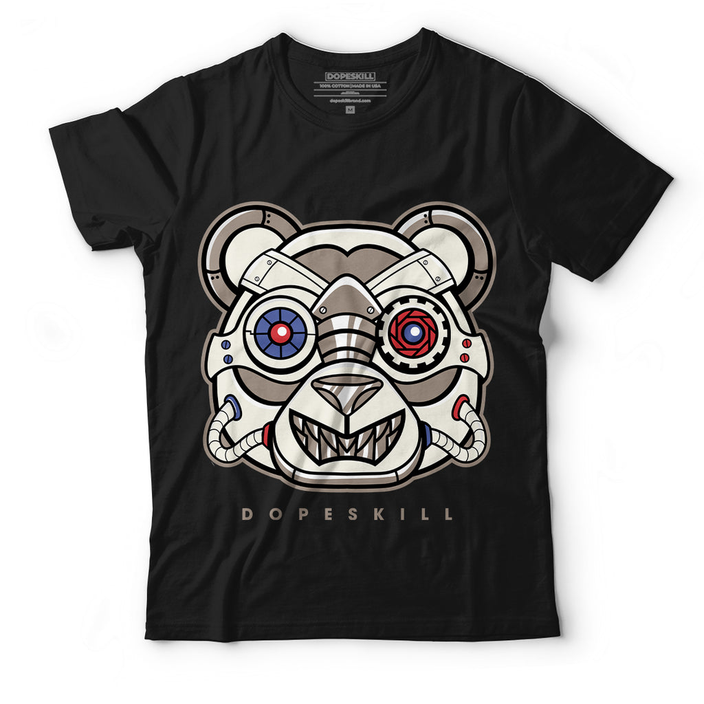 Jordan 4 Sail Canvas DopeSkill T-Shirt Robo Bear Graphic - Black
