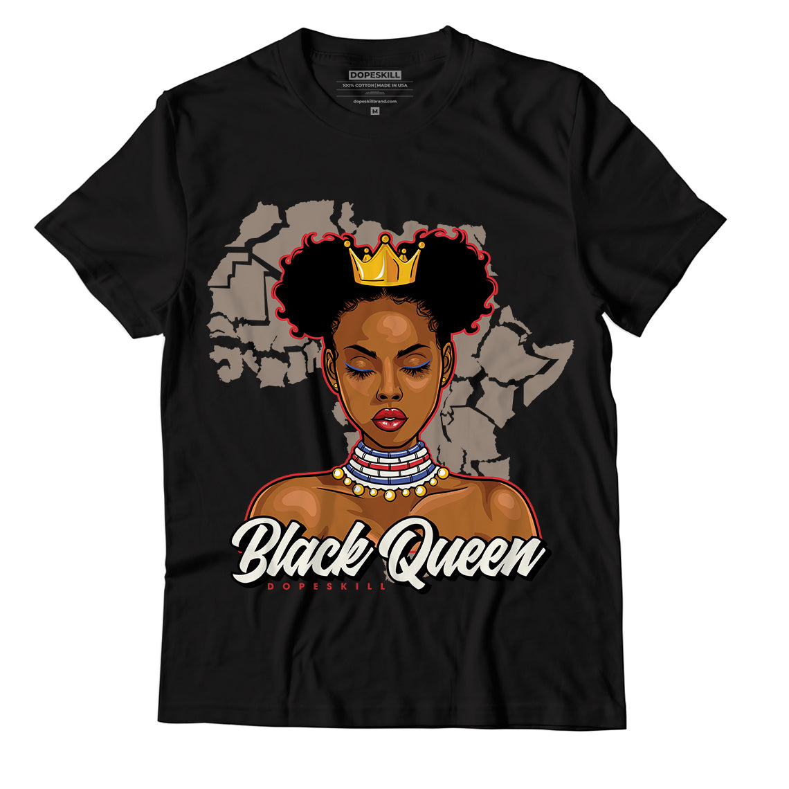 Jordan 4 Sail Canvas DopeSkill T-Shirt Black Queen Graphic - Black