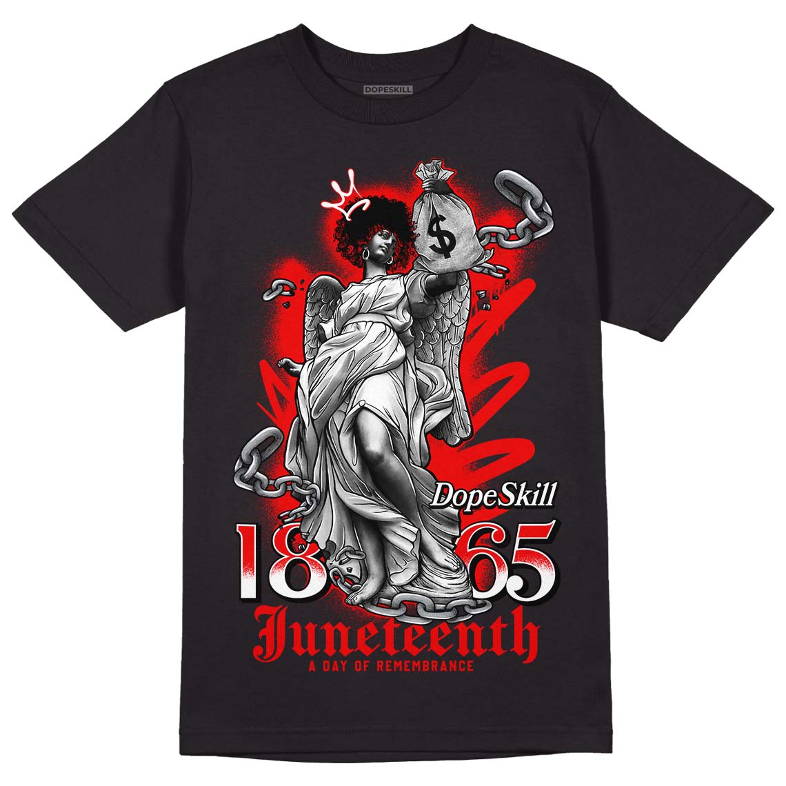 Cherry 11s DopeSkill T-Shirt Juneteenth Graphic - Black