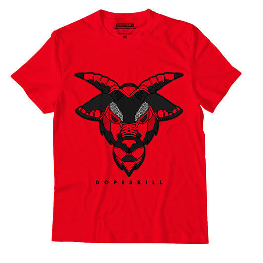 AJ 4 Red Thunder DopeSkill Red T-shirt Sneaker Goat Graphic