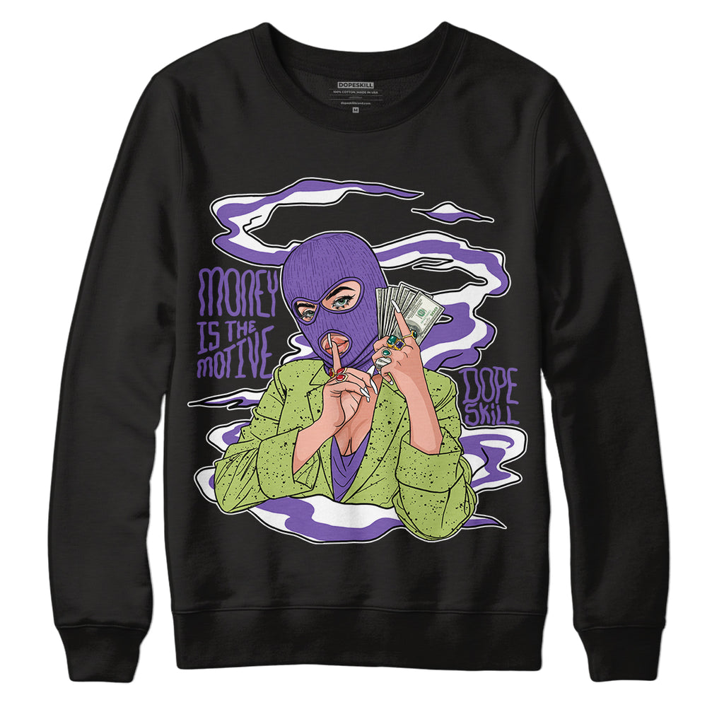 Canyon Purple 4s DopeSkill Sweatshirt Money Is The Motive Graphic - Black 
