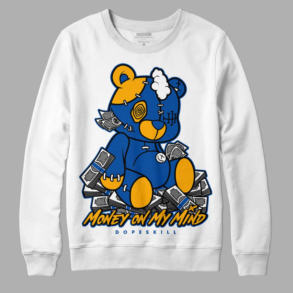Dunk Blue Jay and University Gold DopeSkill Sweatshirt MOMM Bear Graphic Streetwear - White