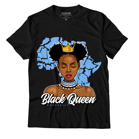 AJ 6 University Blue DopeSkill T-Shirt Black Queen Graphic