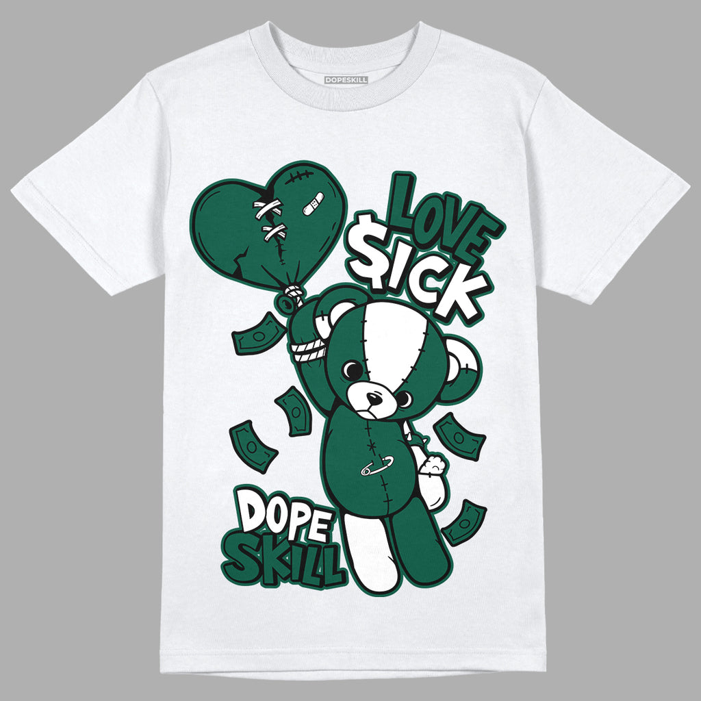 Lottery Pack Malachite Green Dunk Low DopeSkill T-Shirt Love Sick Graphic - White
