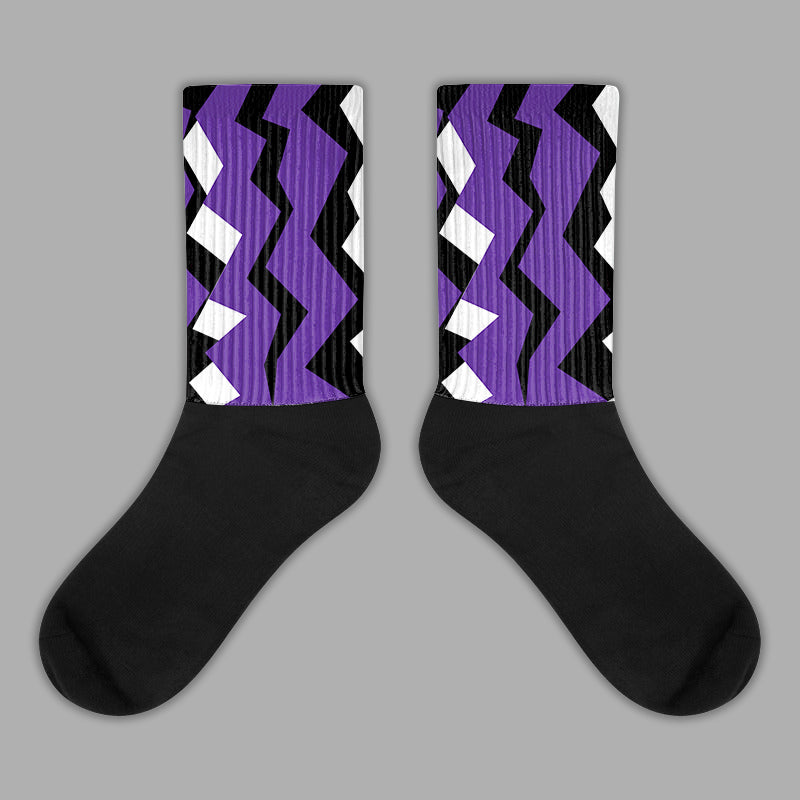 PURPLE Collection Sublimated Socks ZicZac Graphic