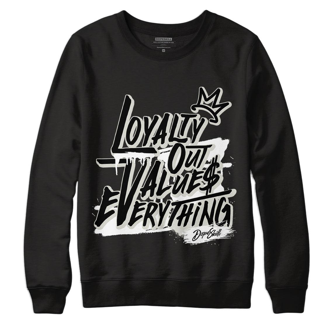 Jordan 4 Military Black DopeSkill Sweatshirt LOVE Graphic - Black