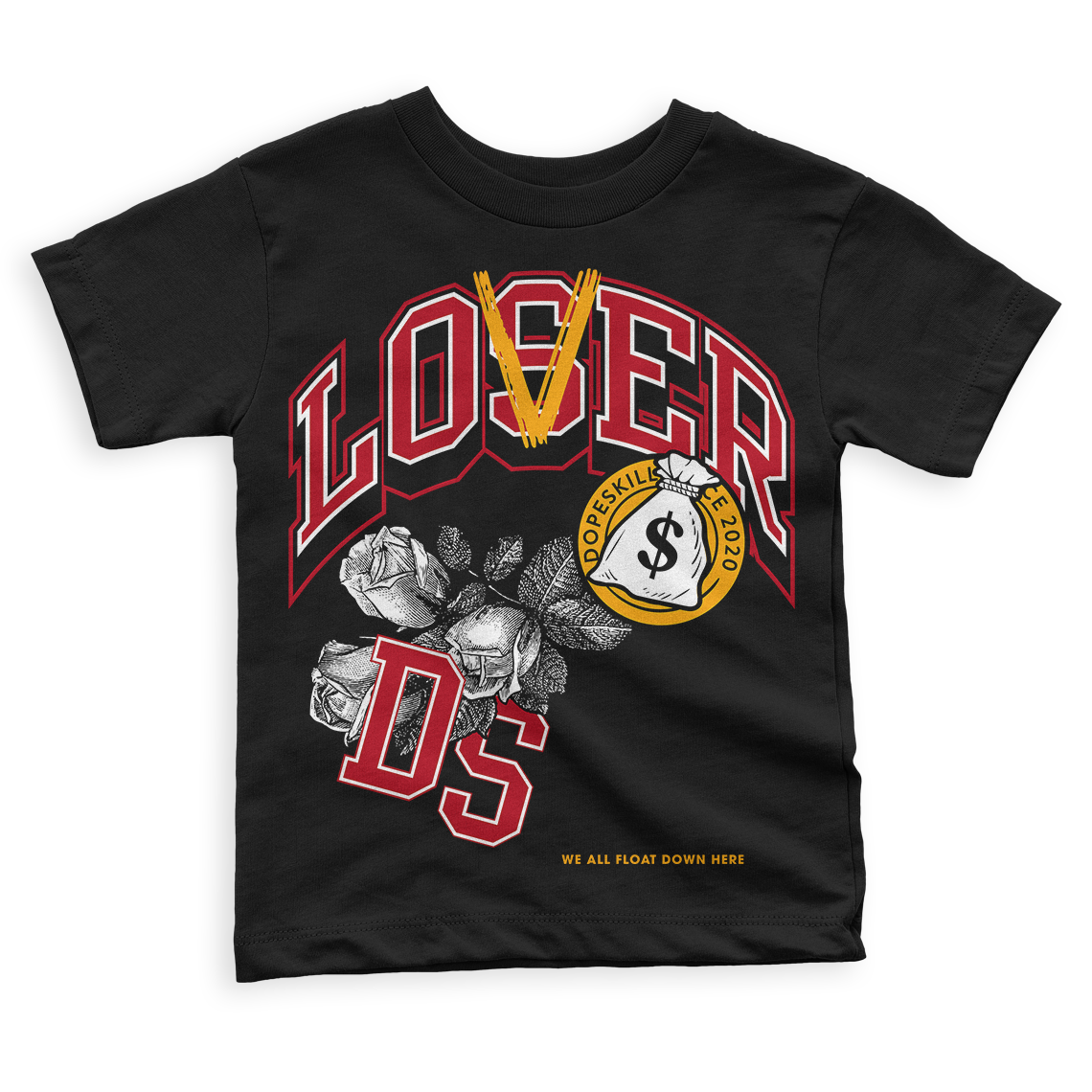 Cardinal 7s DopeSkill Toddler Kids T-shirt Loser Lover Graphic - Black 