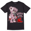 Dunk Low Teddy Bear Pink DopeSkill T-Shirt Broken Heart Graphic - Black 