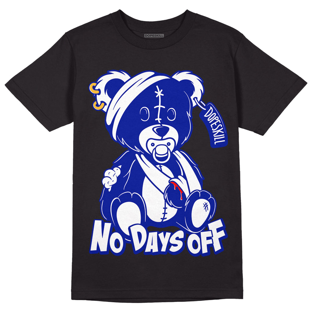 Racer Blue White Dunk Low DopeSkill T-Shirt Hurt Bear Graphic - Black