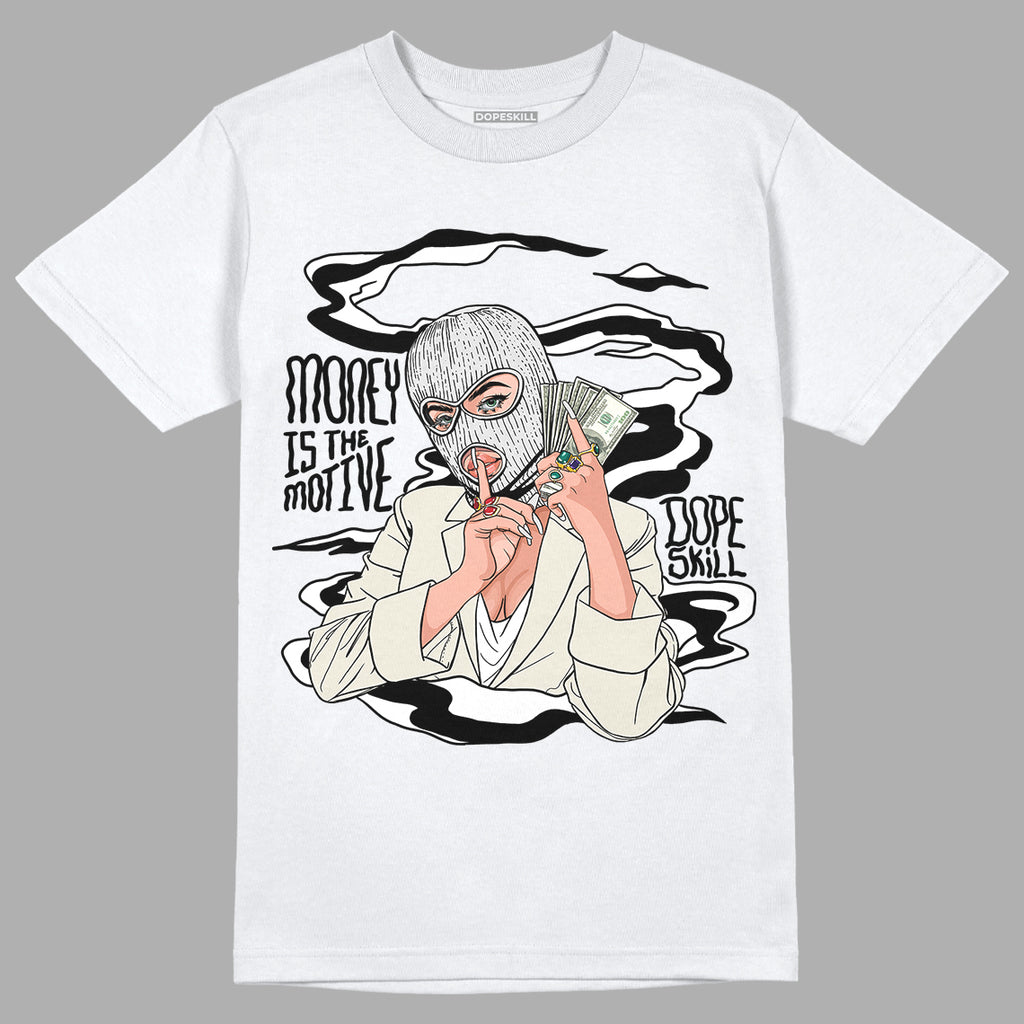 Light Orewood Brown 11s Low DopeSkill T-Shirt Money Is The Motive Graphic - White