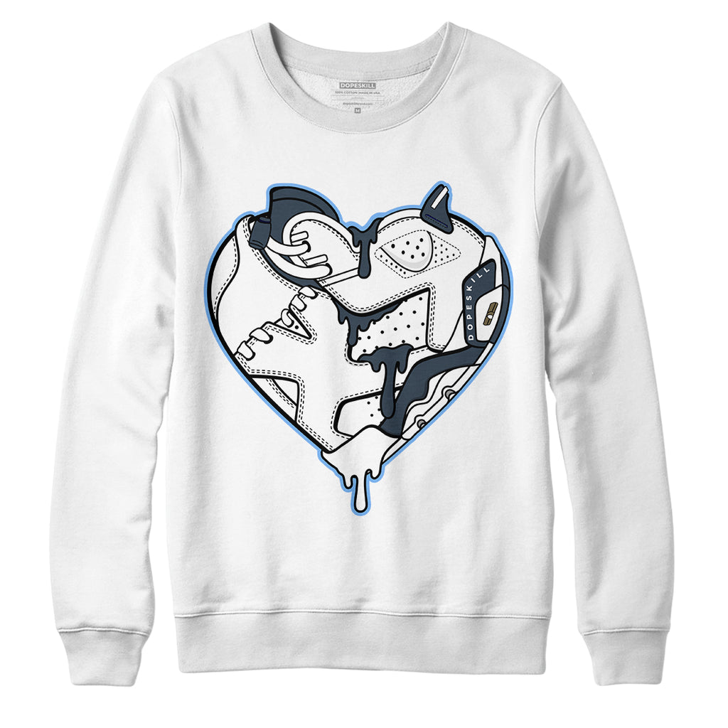 Jordan 6 Midnight Navy DopeSkill Sweatshirt Heart Jordan 6 Graphic