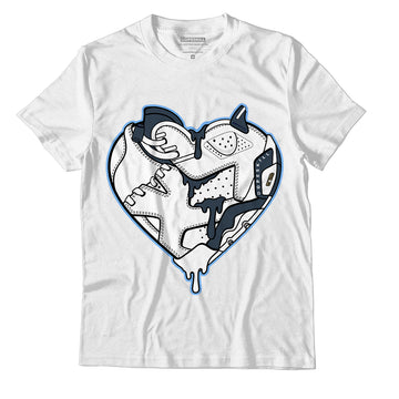 Jordan 6 Midnight Navy DopeSkill White T-Shirt Heart Jordan 6 Graphic