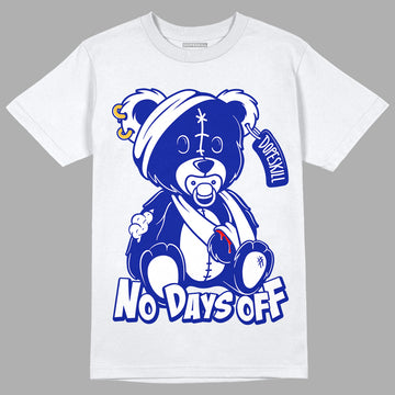 Racer Blue White Dunk Low DopeSkill T-Shirt Hurt Bear Graphic - White 