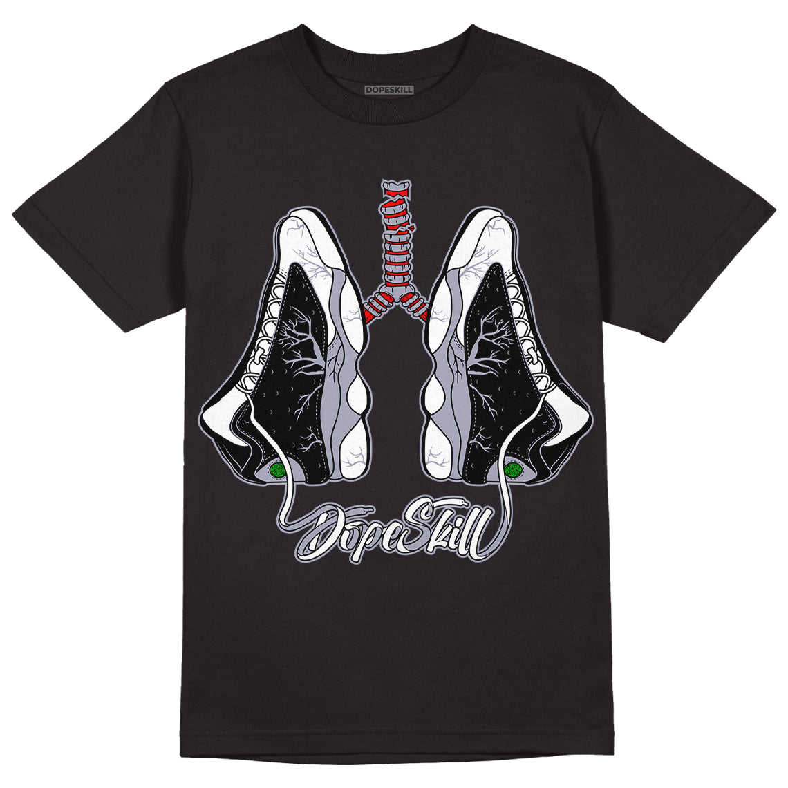 Jordan 13 Retro 'Black Flint' DopeSkill T-Shirt Breathe Graphic Streetwear - Black