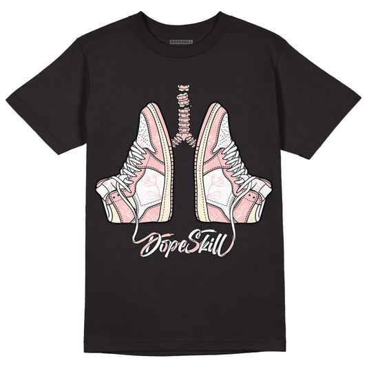 Jordan 1 High OG WMNS Washed Pink DopeSkill T-Shirt Breathe Graphic Streetwear - Black