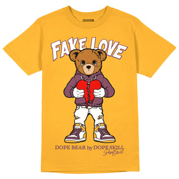 Brotherhood 1s High OG DopeSkill University Gold T-shirt Fake Love Graphic