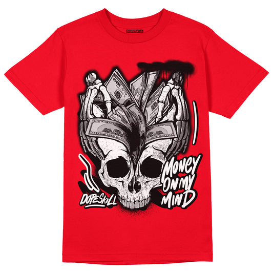 Red Thunder 4s DopeSkill Red T-shirt MOMM Skull Graphic