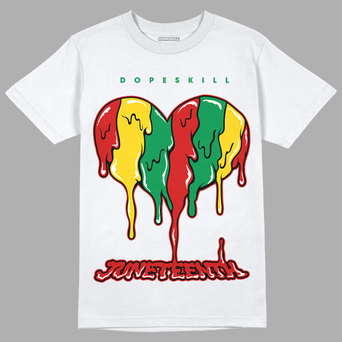 Black History Collection DopeSkill T-Shirt Juneteenth Heart Graphic - White 