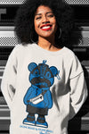 AJ 1 Dark Marina Blue DopeSkill Sweatshirt Sneaker Bear Graphic